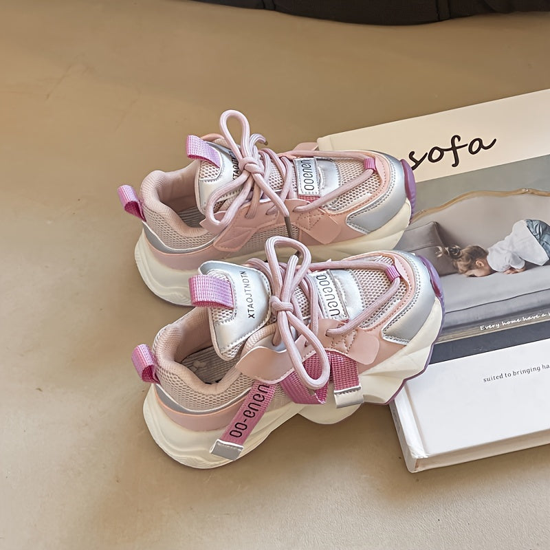 Kids' Breathable Low Top Sneakers for Girls Sport Casual Hiking Rubber Sole