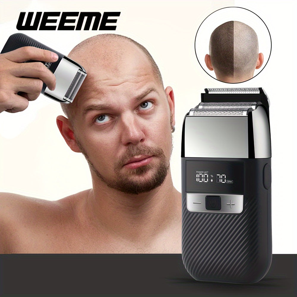 Cabezal de cuchilla recíproca de afeitadora eléctrica profesional para hombres, recargable por USB, lavable, batería de 46-60 min