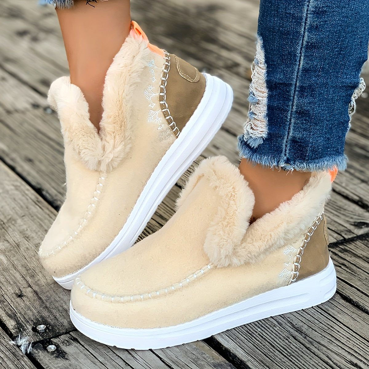 Women's Velvet Winter Ankle Boots Warm Snow Boots