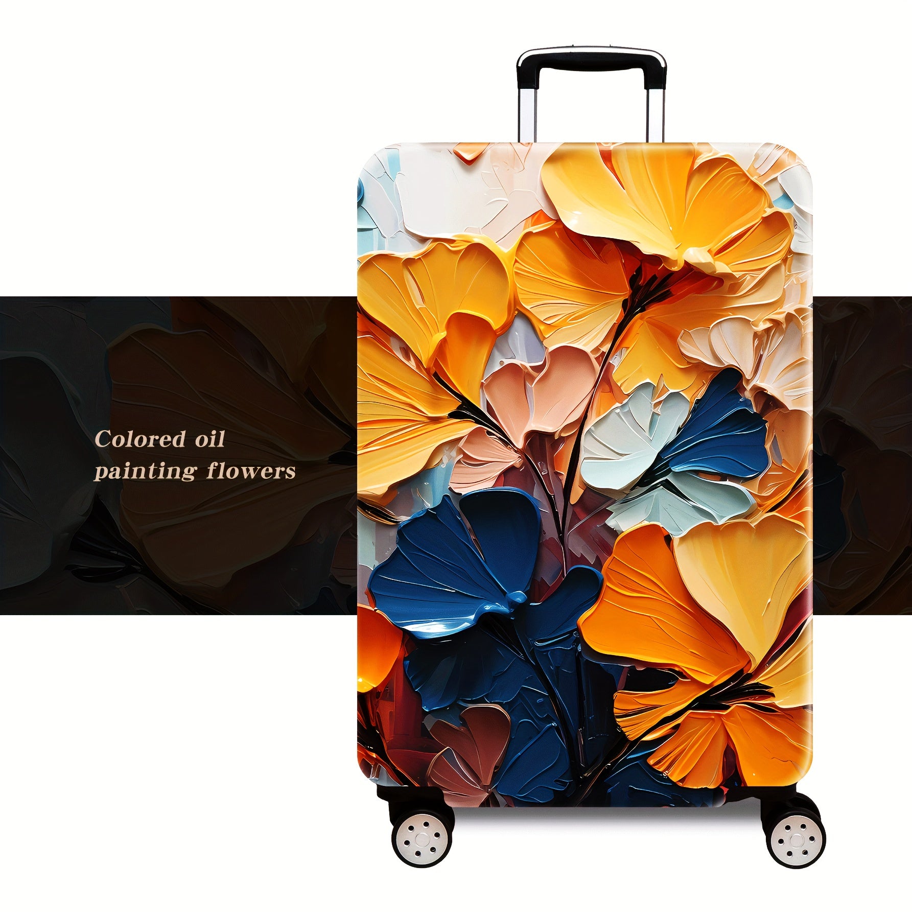 Vibrant Floral Butterfly Luggage Cover Polyester TSA-Approved 50.8-71.12 cm