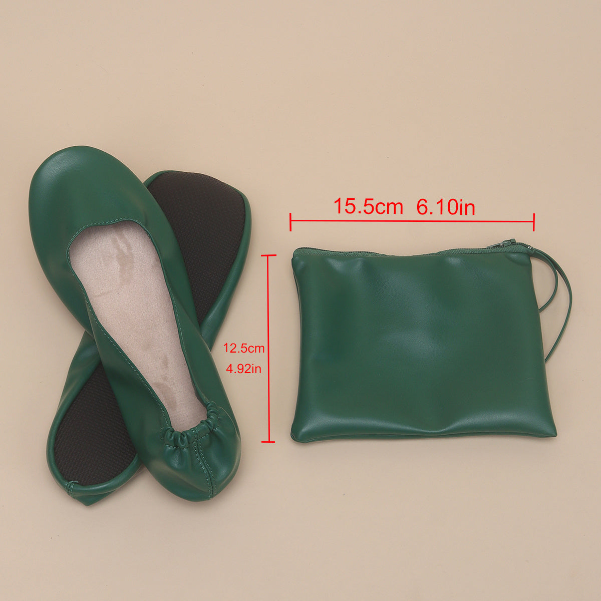 Women's Pink Green PU Flat Dance Shoes, Soft, Lightweight, Portable