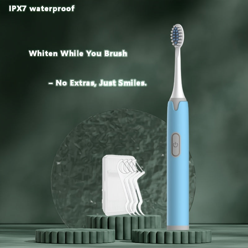 Electric Toothbrush With Soft Replaceable Heads Waterproof USB Rechargeable For Sensitive Gums