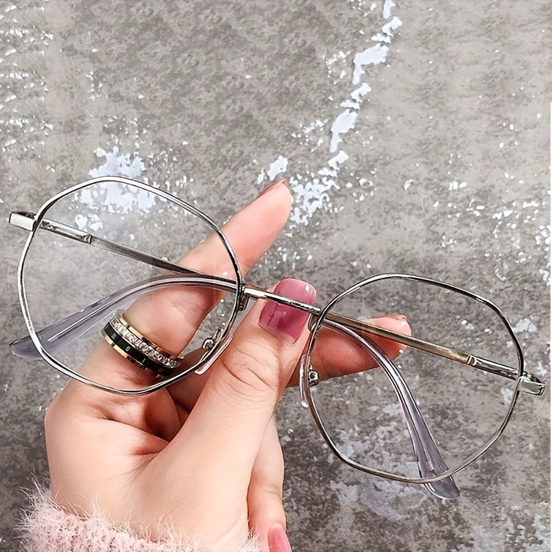 Octagonal Glasses Frame with Personalized Design and Anti-Blue Light Lenses for Internet Celebrities