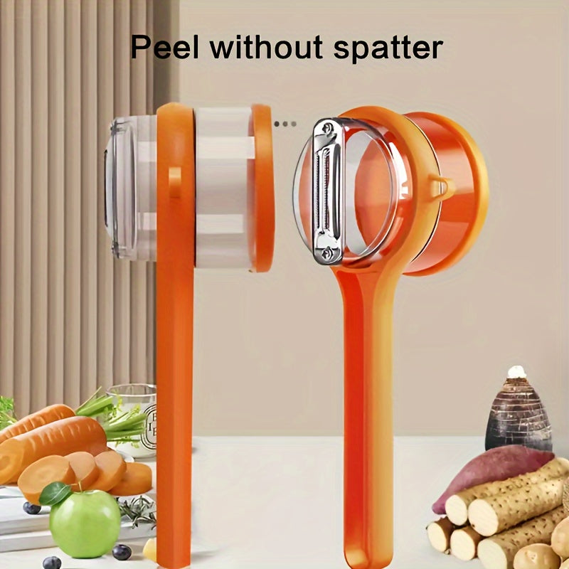 Compact Vegetable Peeler with Storage Container Durable Thermoplastic Polyurethane