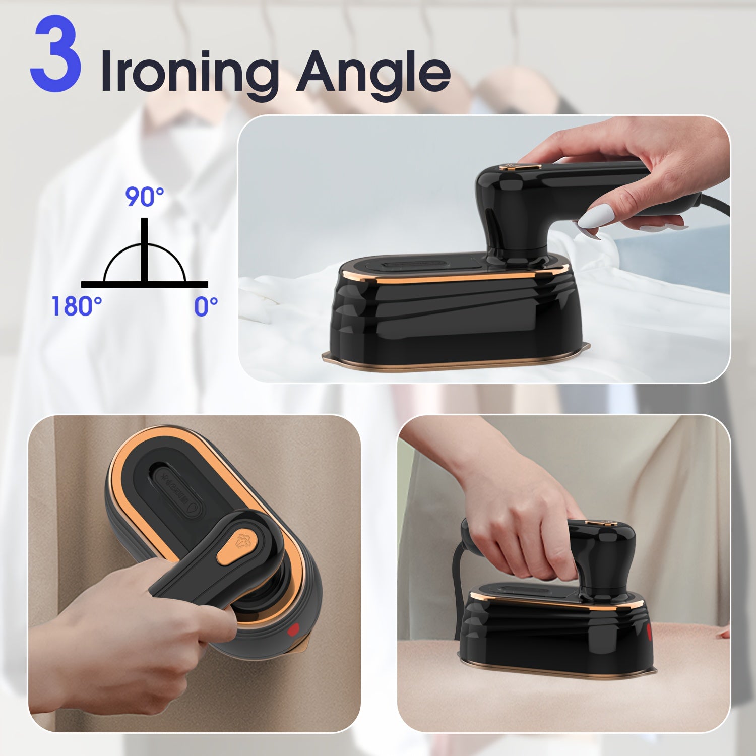 1200W Handheld Garment Steamer Iron with Large Soleplate for Home and Travel European Plug