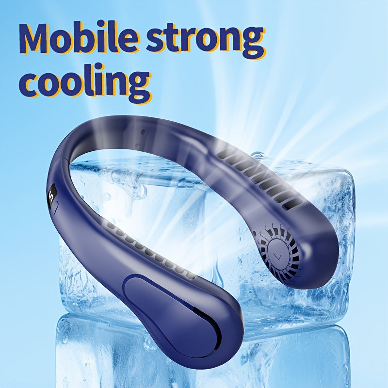 Women's USB Rechargeable Neck Fan with Adjustable Speeds Quiet Fast Cooling