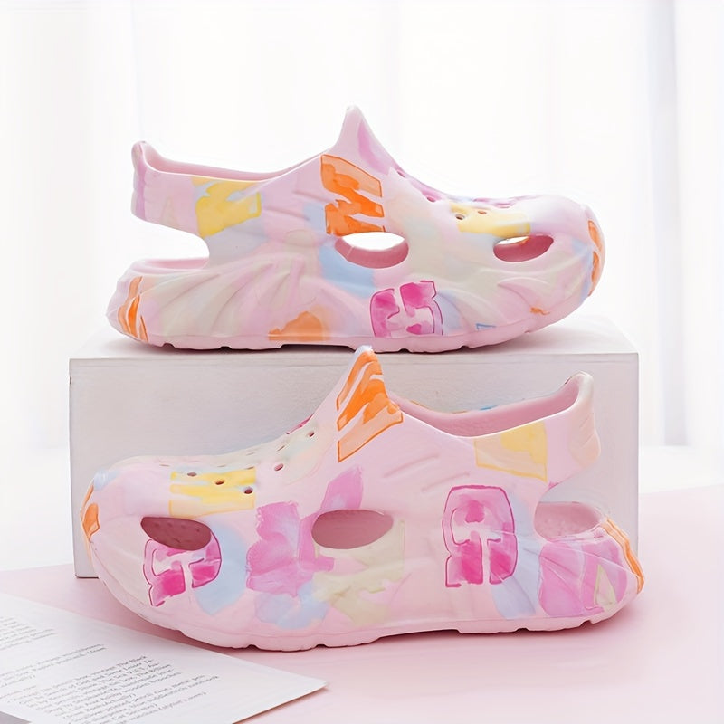 Kids EVA Clogs for Boys and Girls Lightweight Non-Slip Abrasion-Resistant Cartoon Patterned Outdoor Shoes