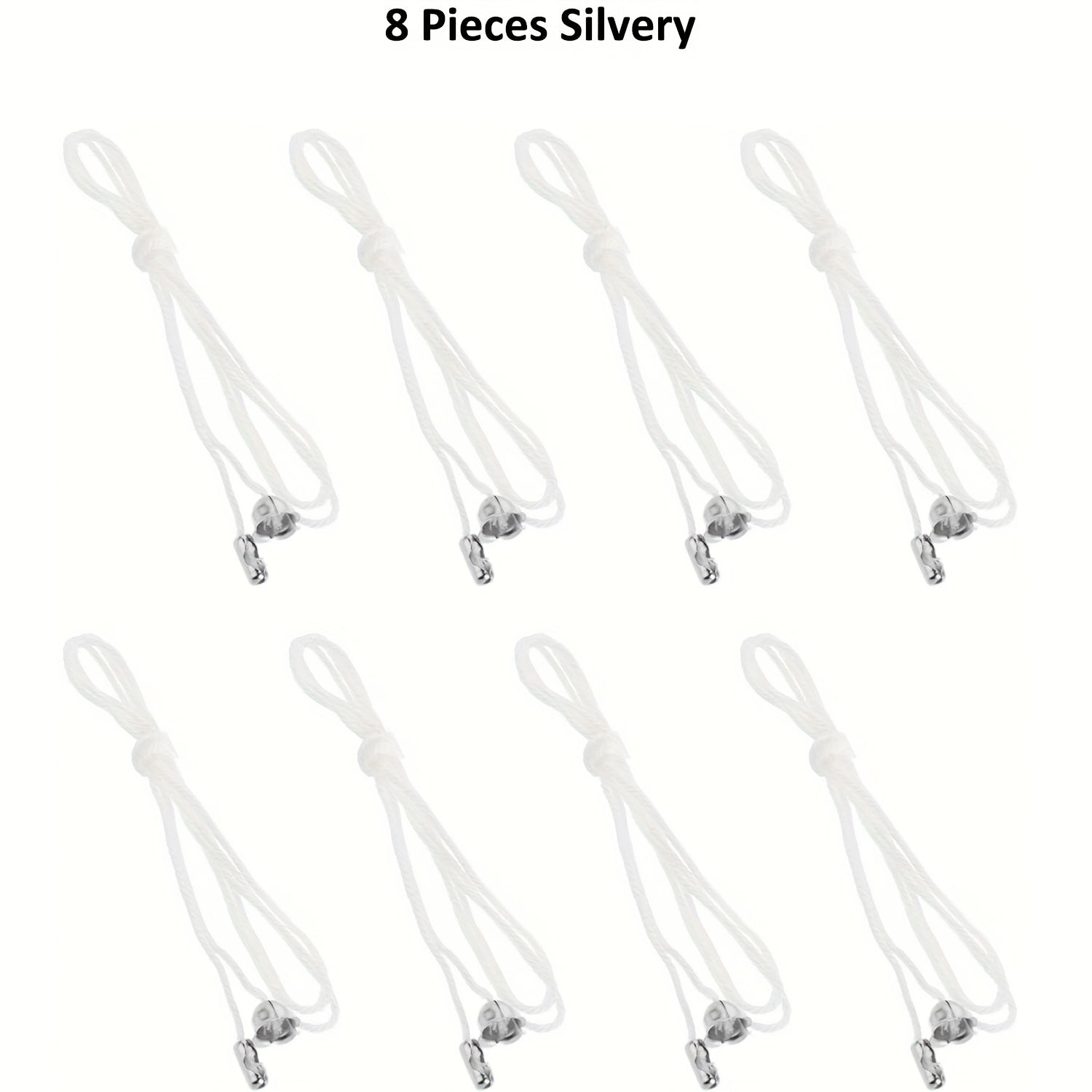 8 Pack White Nylon Ceiling Fan Pull Chain Extenders with Metal Connectors for Lights and Fans