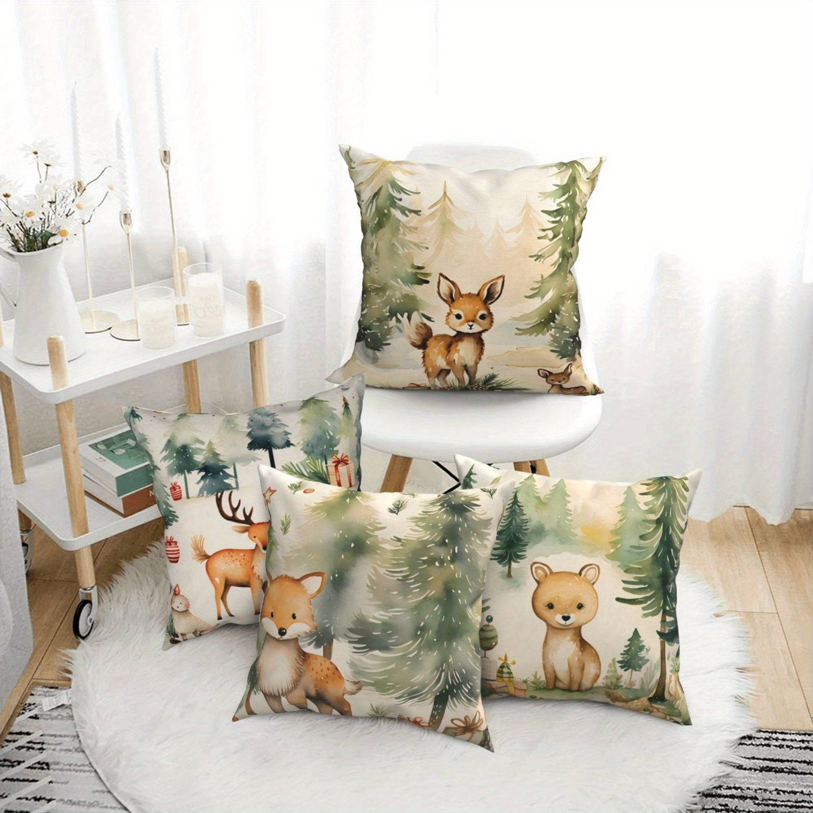Christmas Pillow Covers 45x45cm Holiday Decor for Living Room and Bedroom