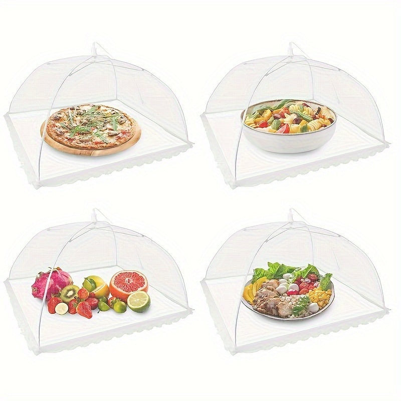 Large White Mesh Food Cover Tent for Outdoor Dining Camping BBQ Picnics Reusable