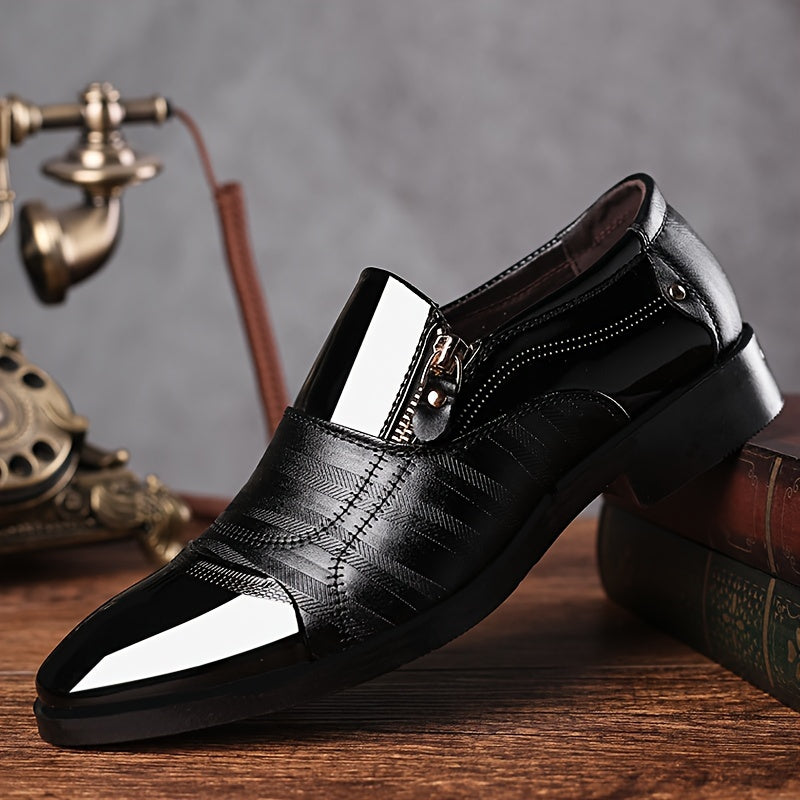 Men's Derby Shoes Leather Non-Slip Dress Shoes for Wedding Business