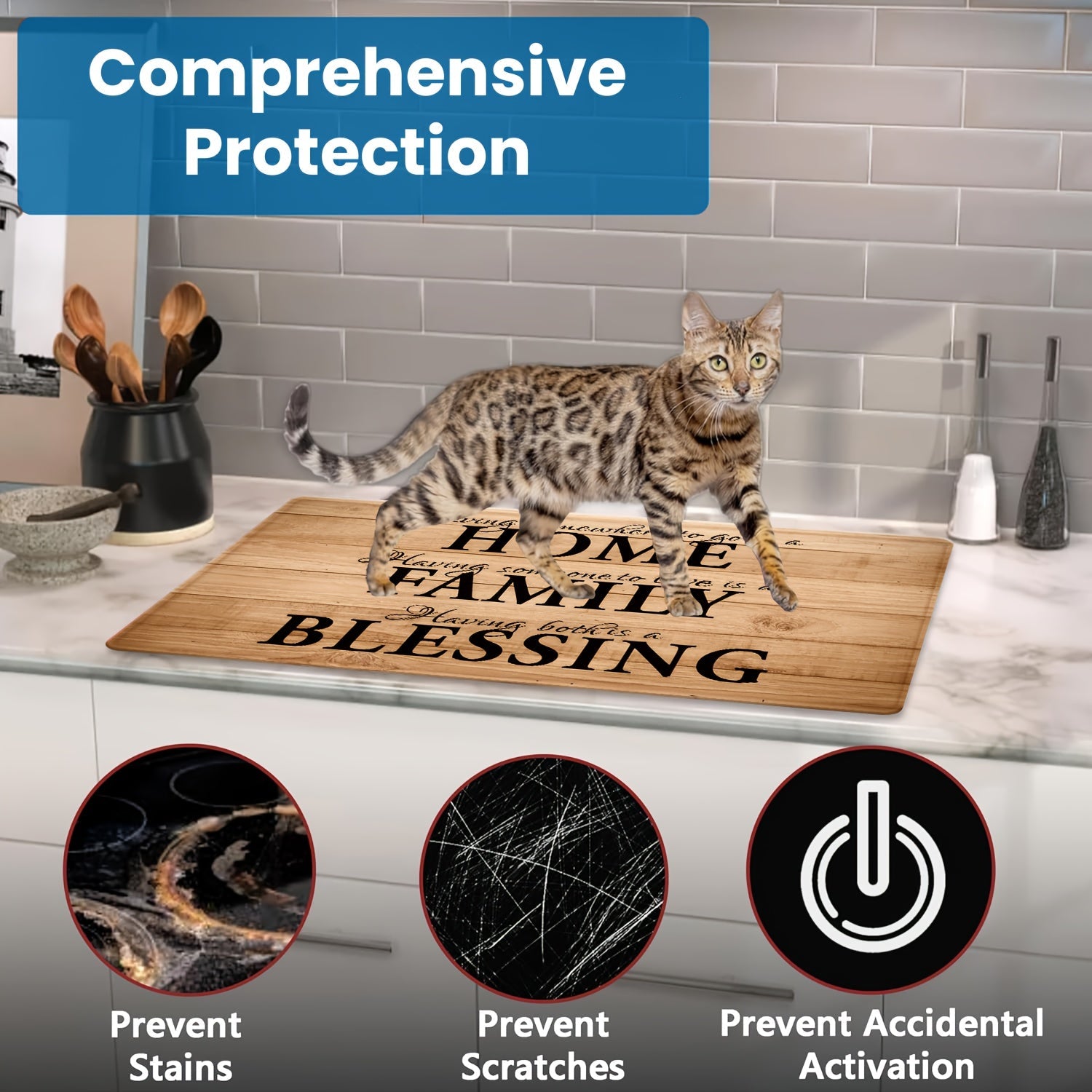 Cooktop Protector Non-Slip Heat-Resistant Glass Ceramic Cover 71x52cm