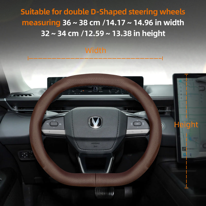 Universal Breathable PU Leather Steering Wheel Cover for Cars Black Burgundy Brown