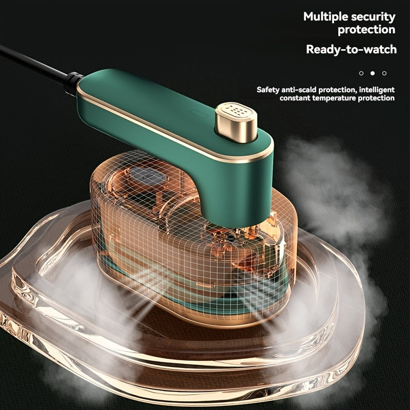Mini qoʻl bilan sayohat uchun temir bugʻlovchi, kompakt, bukadigan kiyimlar bugʻlovchi, oq/yashil