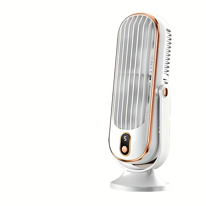 Ventilador de aire acondicionado portátil con enfriamiento de 5 velocidades, giro de 720°, batería de litio recargable, carga USB, para uso en interiores y exteriores