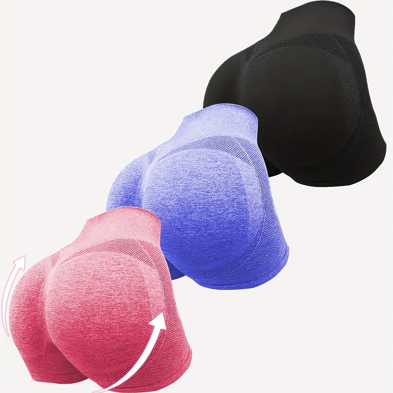 Women’s High Waist Seamless Shaping Shorts 3 Pack Butt Lift Fitness Underwear