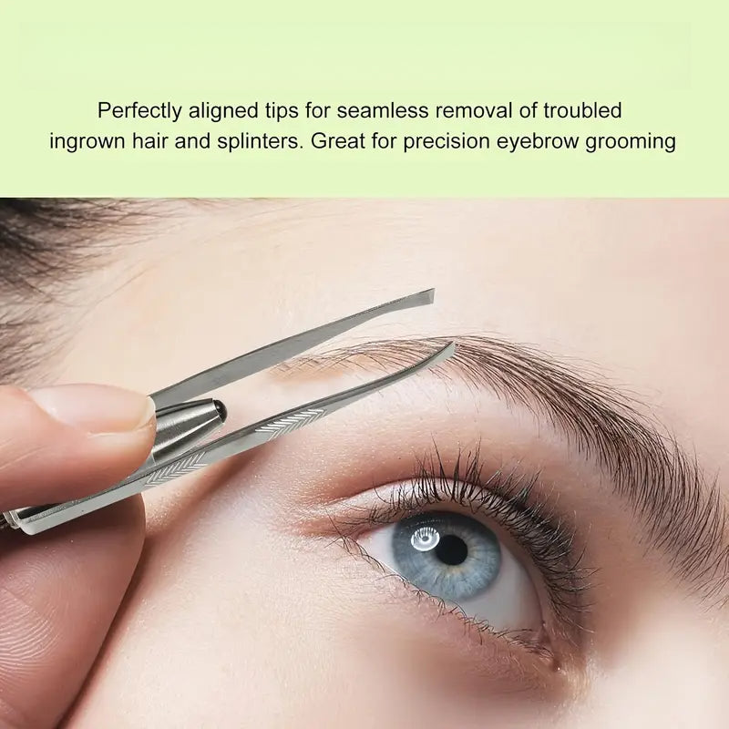 Portable LED Lighted Eyebrow Tweezers for Precise Brow Shaping and False Eyelash Application Battery Operated