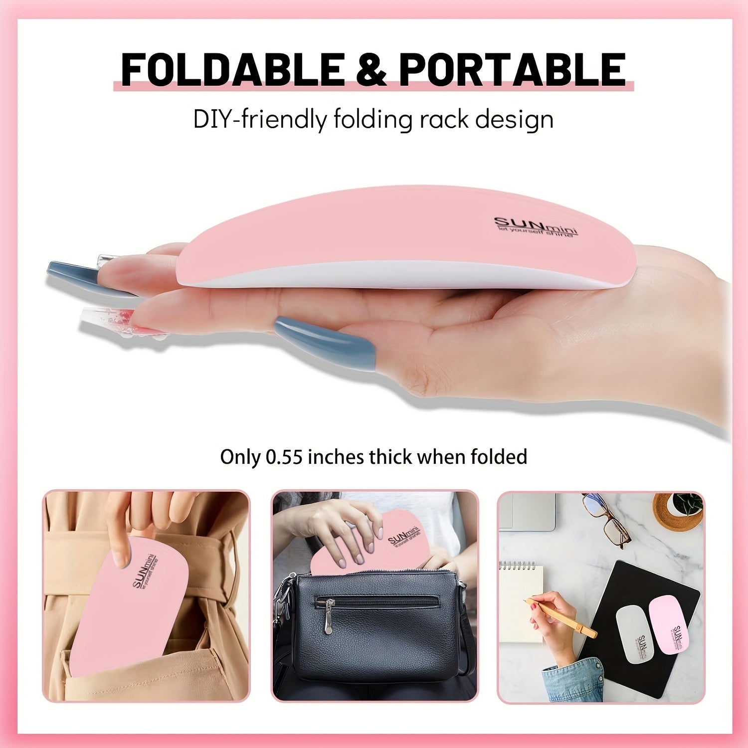 Мини-лампа для сушки ногтей UV LED для гель-лака, портативная, с Micro USB