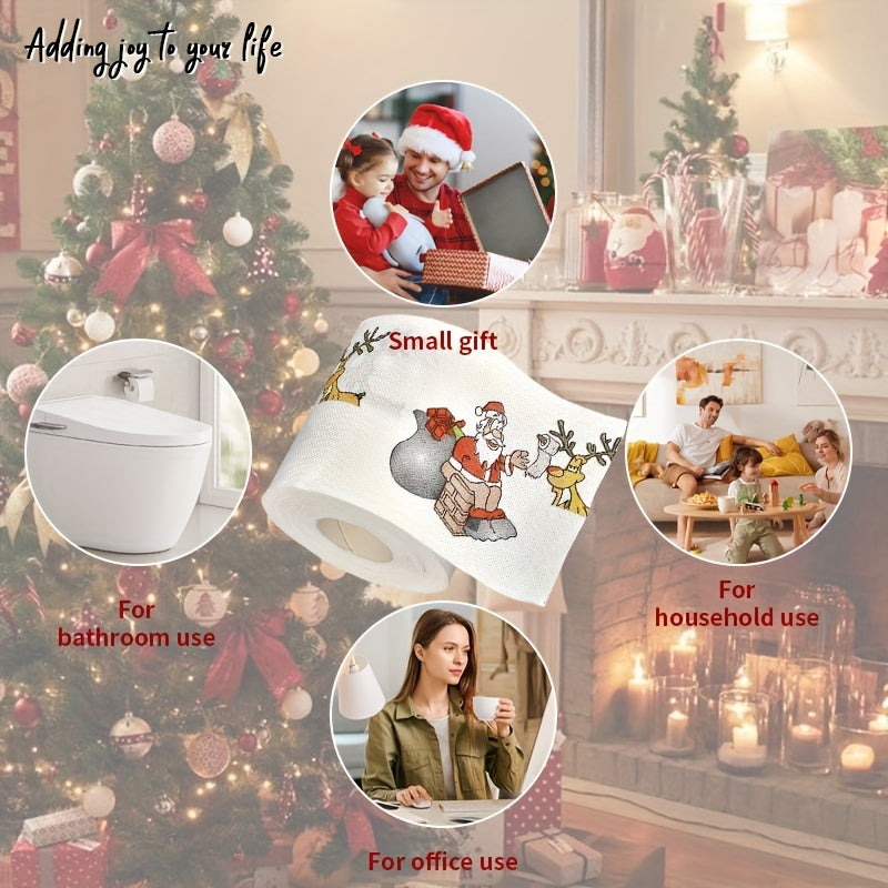 2-qavatli Santa Claus naqshli qog'oz sochiqchalari, bayram tadbirlari va voqealar uchun bir martalik salfetkalar