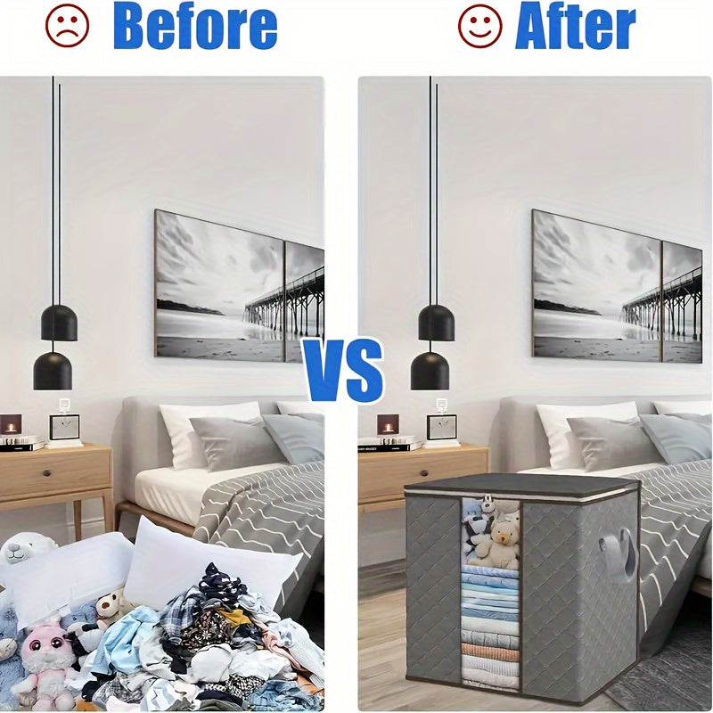 Large Foldable Cloth Storage Organizers with Grips for Bedroom Wardrobe and Student Living