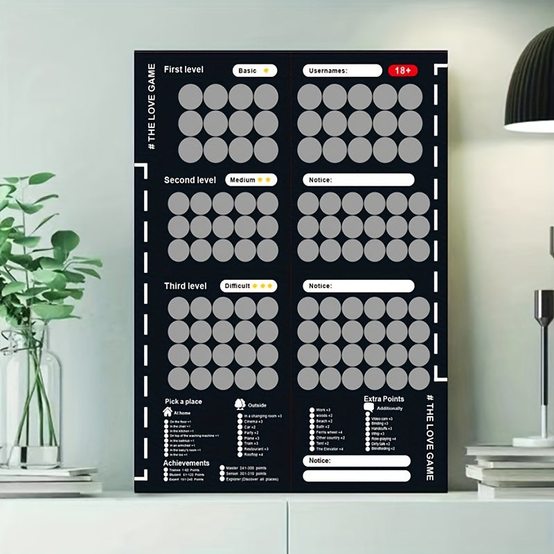 Adult Scratch-Off Poster with 100 Love Game Positions for Couples Intimacy