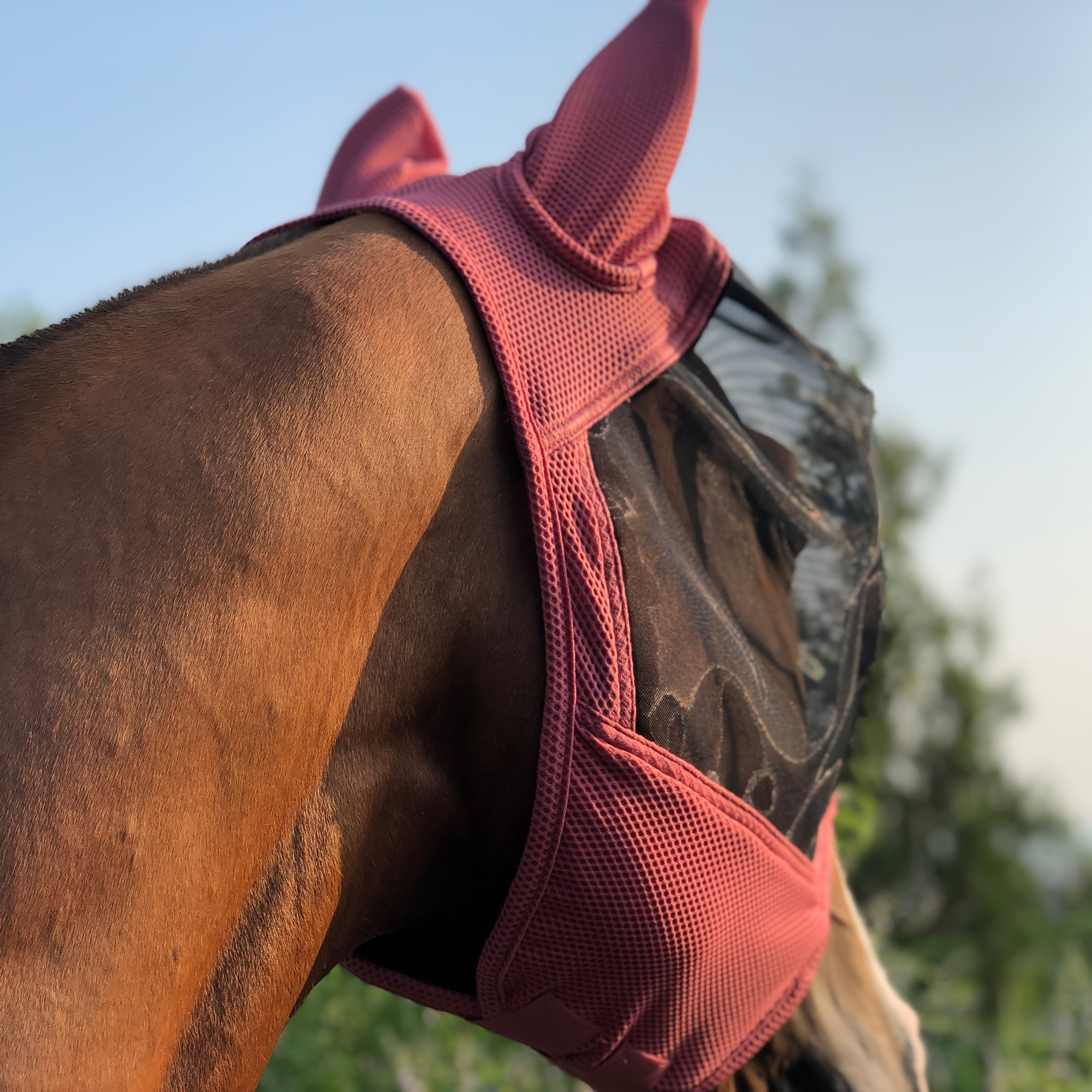 Horse Mask with 86% UV Protection Breathable 3D Mesh High Elasticity