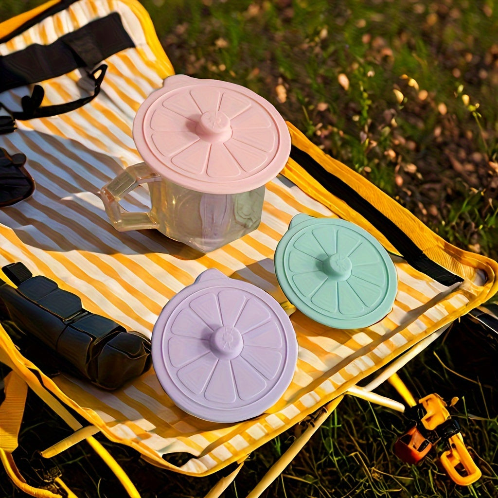 Silicone Lemon Shaped Cup Lid Reusable Dust and Insect Cover for Mugs