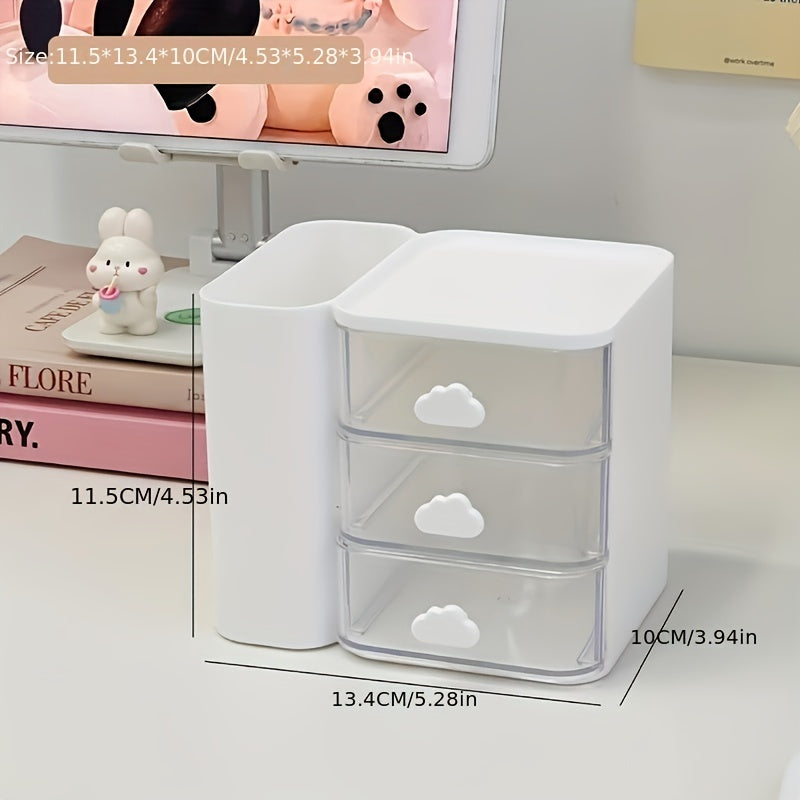 Organizador de escritorio con cajones para suministros de oficina y escuela, montaje en suelo de polipropileno