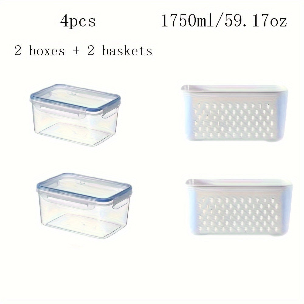 Leak-Proof Food Storage Containers 4-Pack, BPA-Free, Airtight, Reusable
