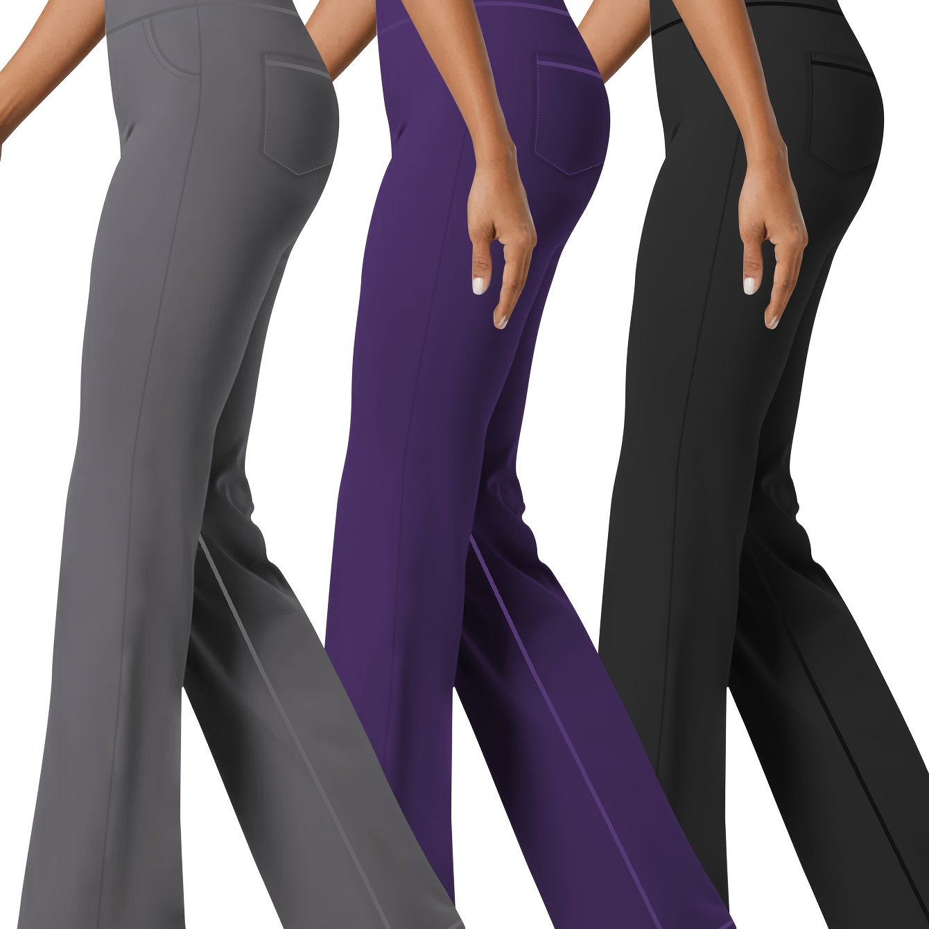 Women's Plus Size High-Waisted Flare Yoga Leggings Casual Sports Pants