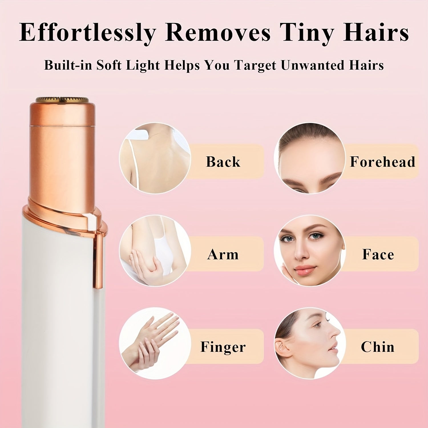 Женский мини-эпилятор для лица безболезненный электрический с LED-подсветкой