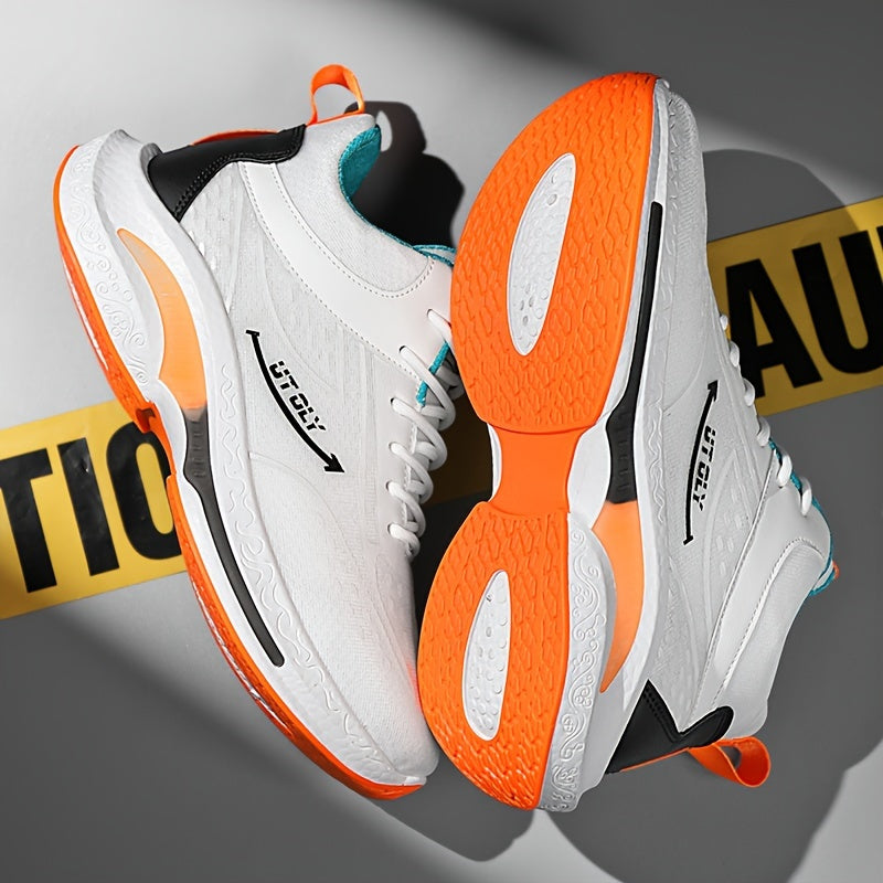 Men's Blue and White High-Top Athletic Sneakers Breathable Fabric PVC Sole EVA Insole Casual Outdoor