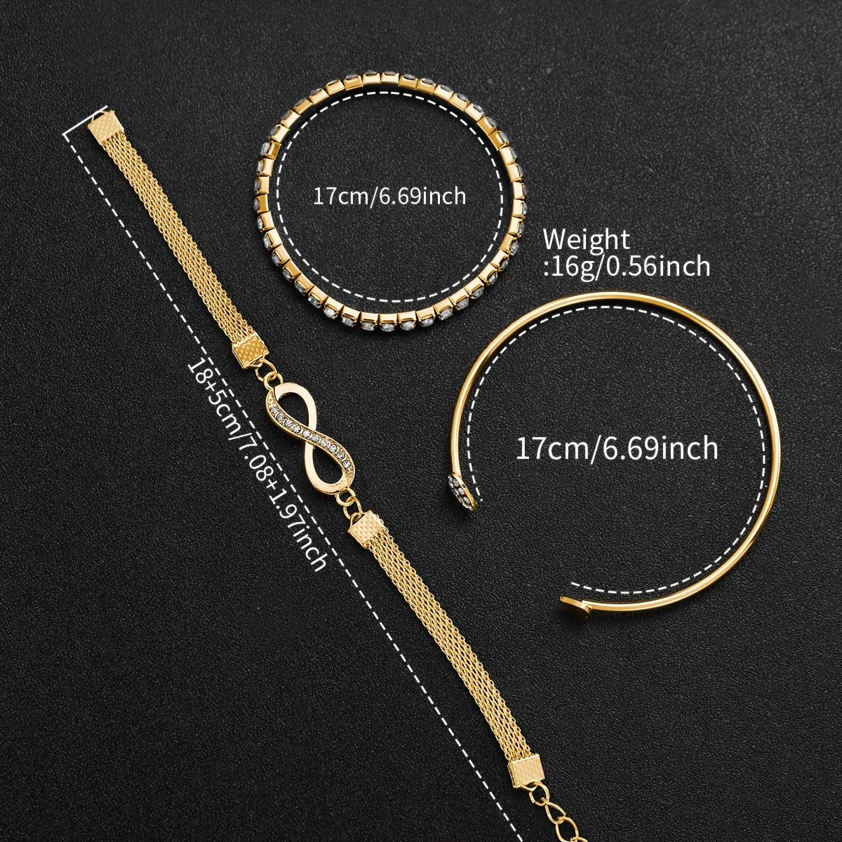 Women's Quartz Watch and Bracelet Set with Round Alloy Case Minimalist Design 4-Piece