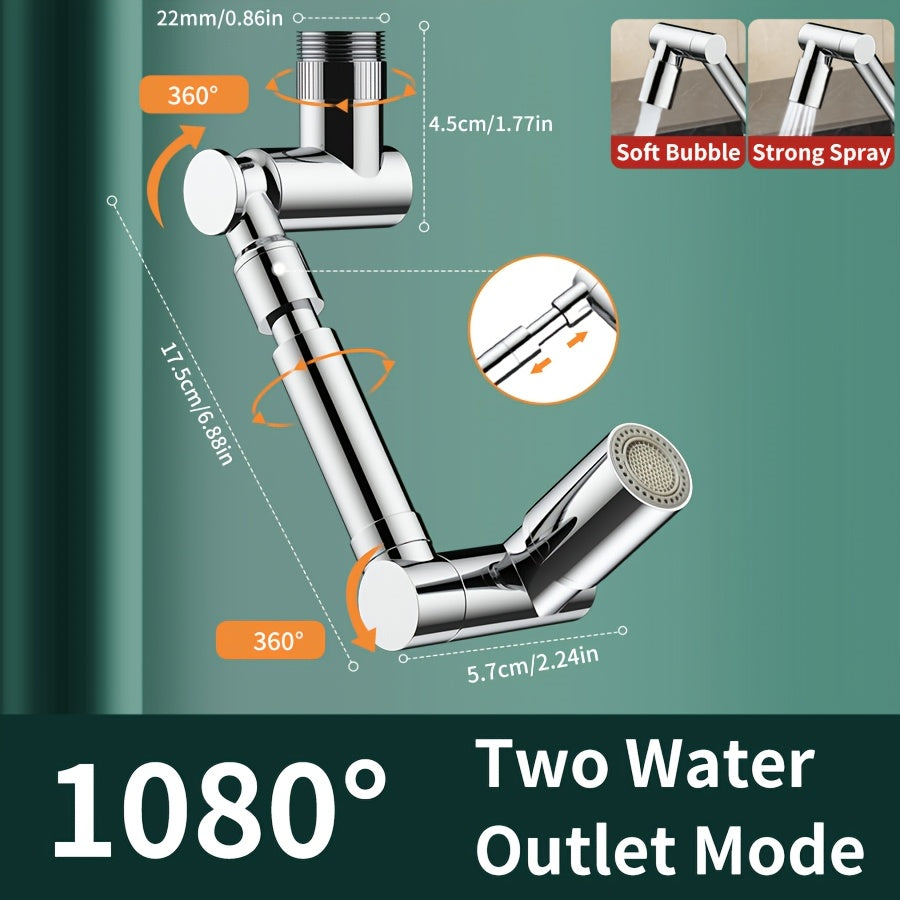 Stainless Steel Kitchen Faucet with 360° Rotation and Dual Water Modes