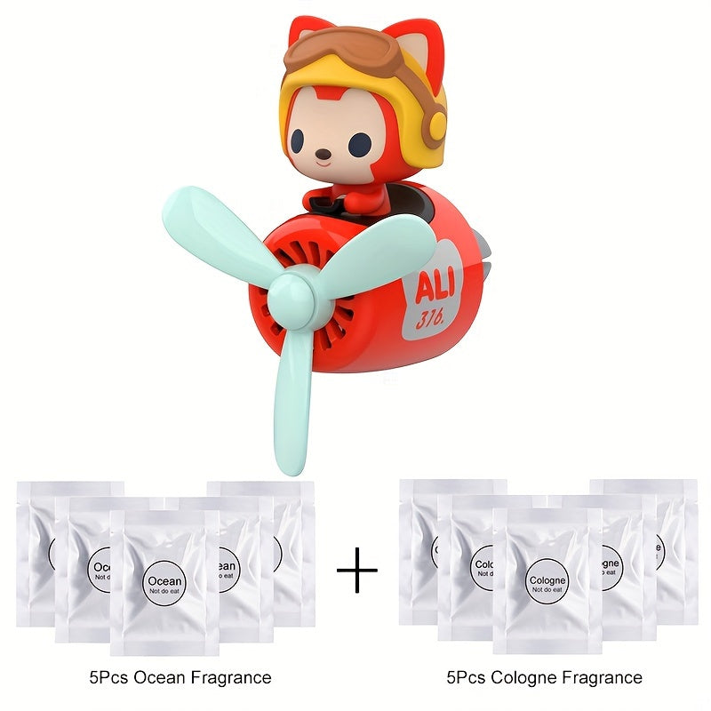 Avtomobil havo tozalovchi multfilm pilot avtomobil ventilyatori fan ijodiy parfyum bezak qora ayiqlar qizil fox