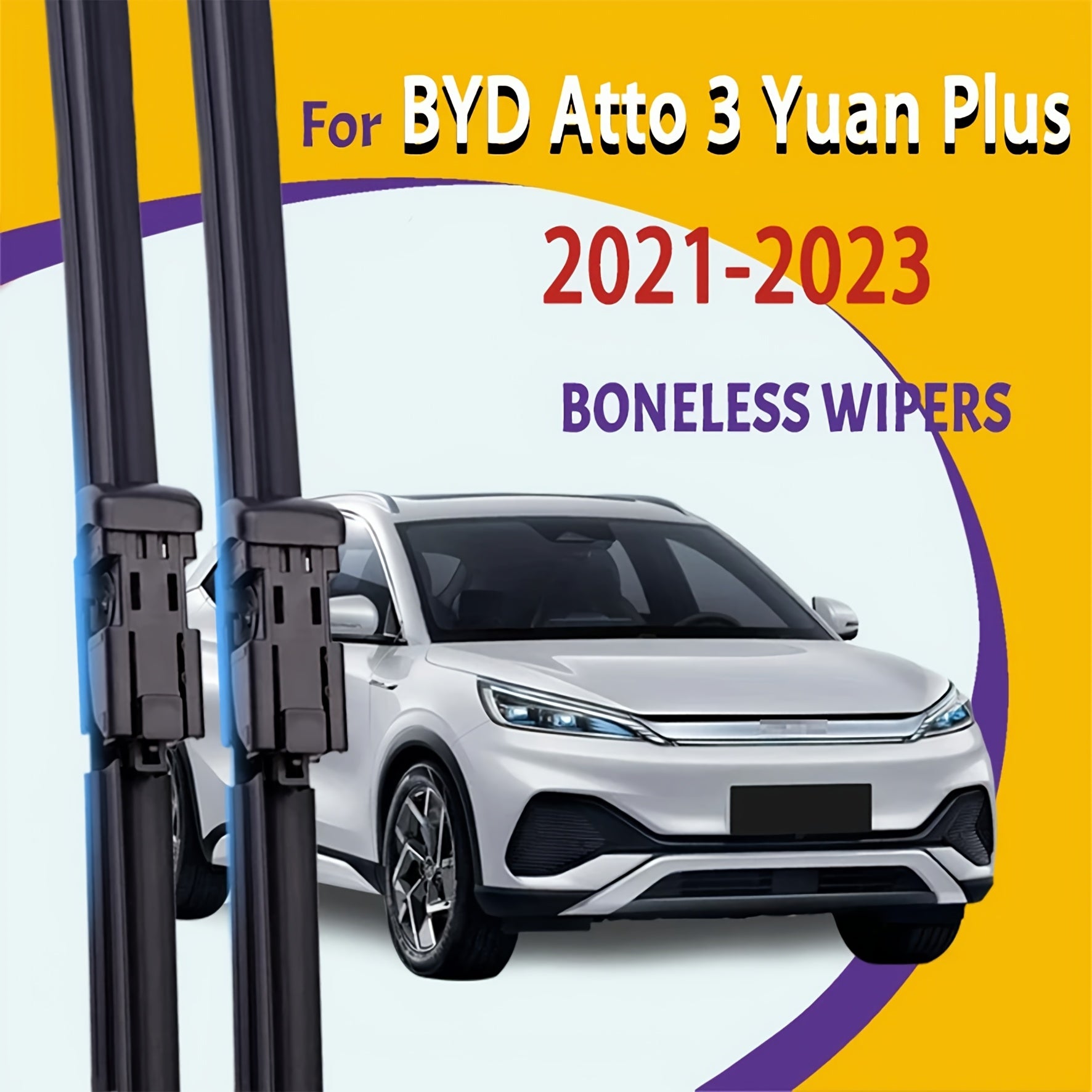 Front Windshield Wiper Blades 24/43.18 Cm, Boneless, Compatible with 2021-2023 SUVs