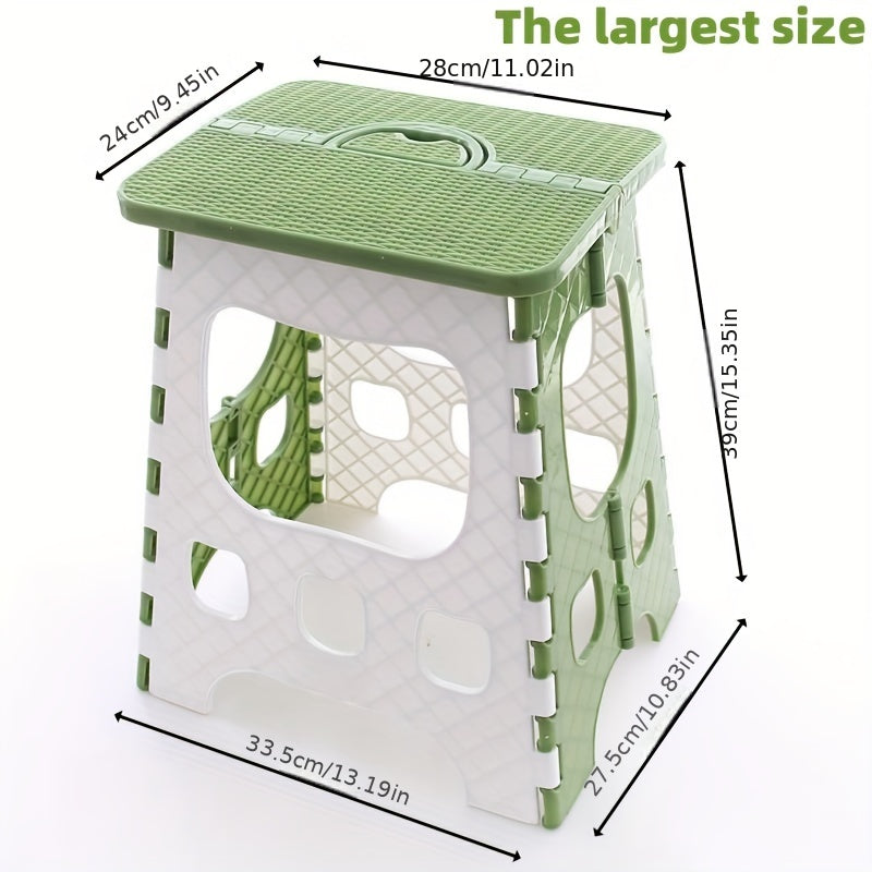 Taburete plegable portátil con asa, silla de plástico ligera para baño, camping