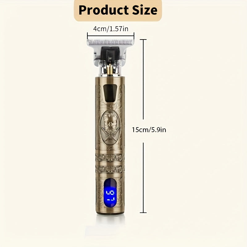 Men's Cordless Hair Clippers and Beard Trimmer Kit with LCD Display and T-Blade