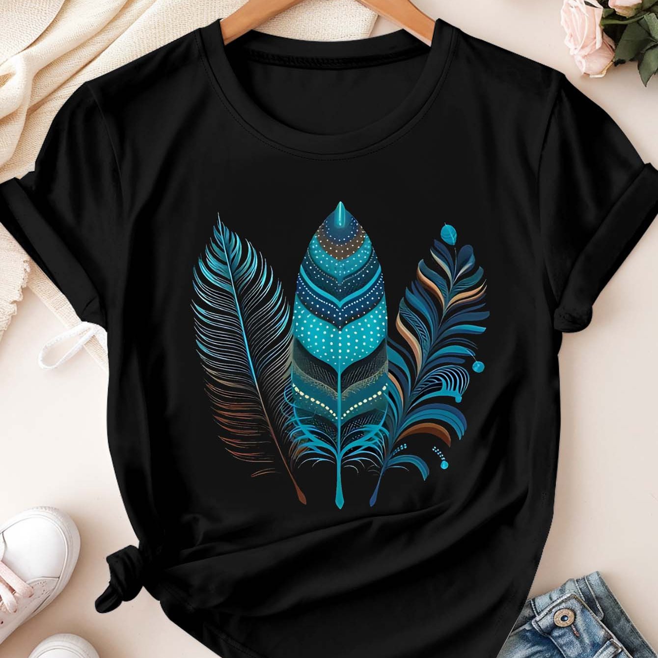 Plus Size Women's Short Sleeve T-Shirt Vibrant Pop Art Relaxed Fit Casual Top