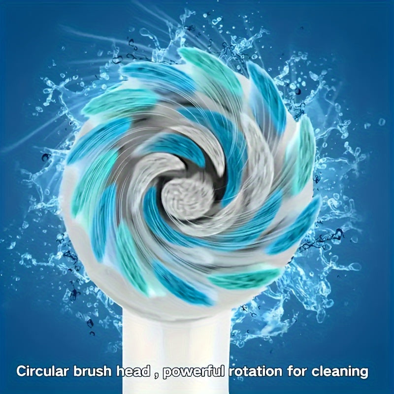 Electric Toothbrush Set with 8 Soft Nylon Replacement Heads Rechargeable Lithium Battery USB Charging Timer Beep Alert for Adults