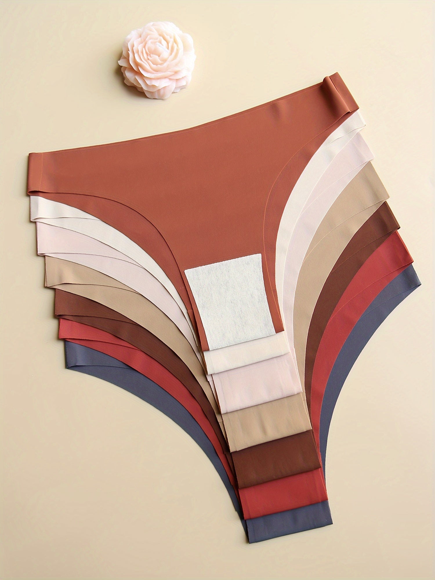 7-Pack Women's Seamless Low-Rise Panties Solid Colors Breathable Soft Comfortable