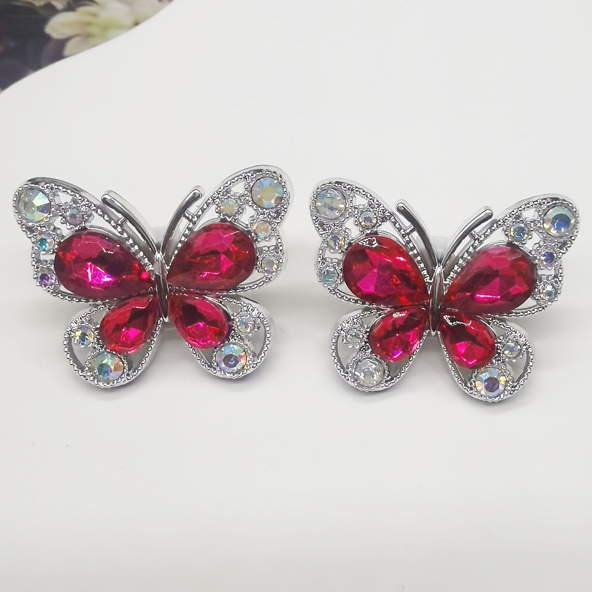 Women Rhinestone Butterfly Shoe Lace Charms Jewelry Shoe Decorations Accessories