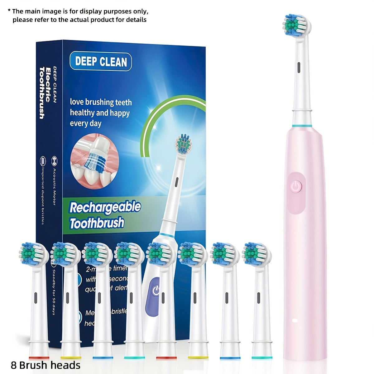 Rechargeable Electric Toothbrush with 3 Color Options, 5 Speed Modes, USB Charging, Tartar and Stain Removal