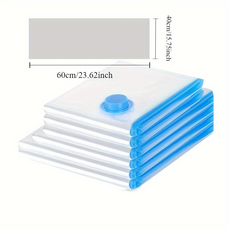 Set of 5 Thickened Vacuum Storage Bags for Clothes and Quilts Clear Organizing