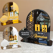Ramadan Countdown Calendar with Acrylic Base and Number Display for Daily Gifts