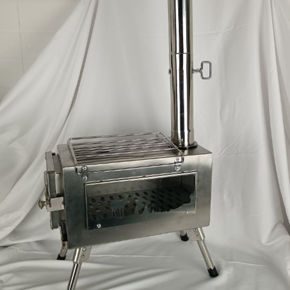 Stainless Steel Chimney Pipe 5.99cm with Dampers for Smoke Exhaust Outdoor Stove