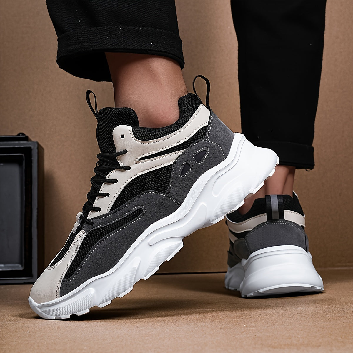 Men's Casual Sneakers Breathable Non-slip EVA Low Top Streetwear Shoes