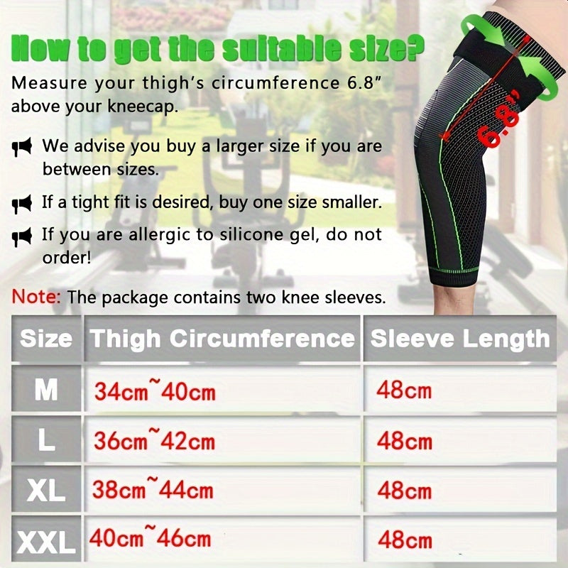 Unisex Extra Long Compression Leg Warmers with Elastic Band for Basketball and Football