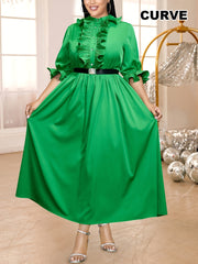 Women's A-Line Long Dress Elegant Ruffle Party Evening Dress