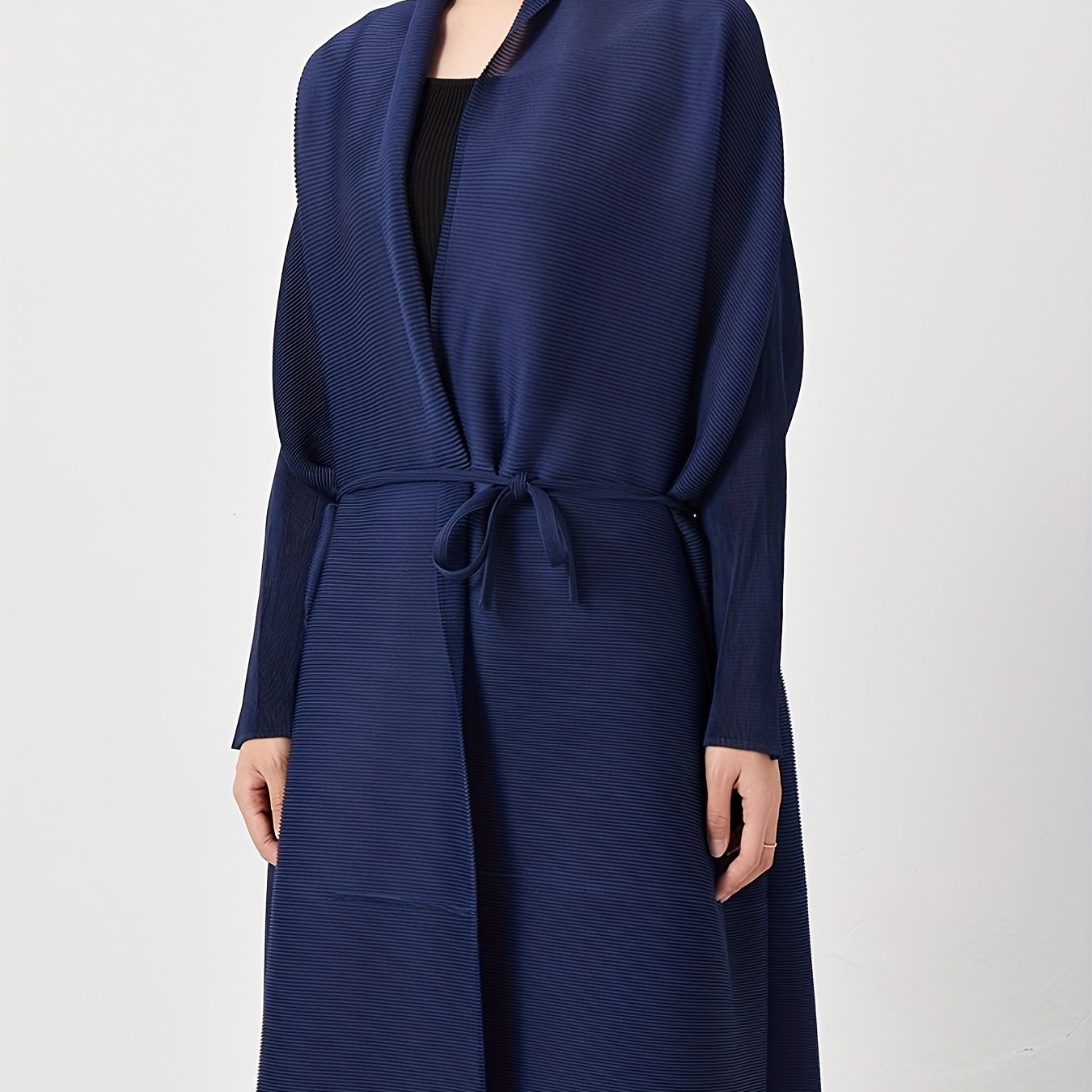 Abaya de manga larga para mujer marrón de ajuste holgado con pantalones de longitud completa